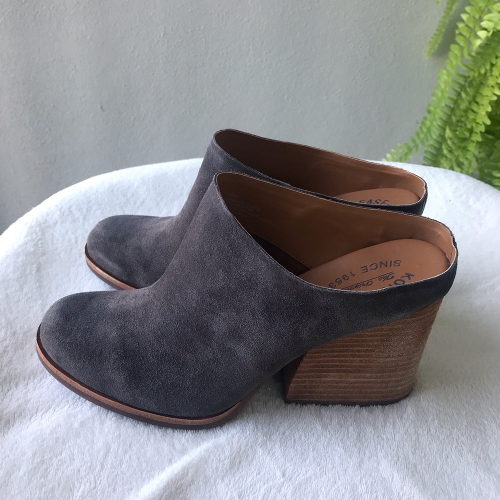 Kork-Ease Challis Dark grey leather Dr suede mules clogs Size 10 in‎ box - Picture 5 of 12
